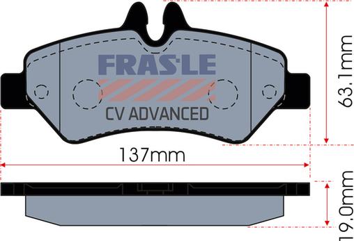 FRAS-LE PD/663-CV - Brake Pad Set, disc brake autospares.lv