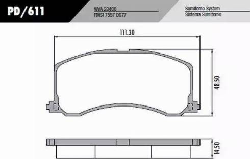 FRAS-LE PD/611 - Brake Pad Set, disc brake autospares.lv