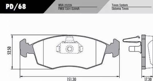 FRAS-LE PD68 - Brake Pad Set, disc brake autospares.lv