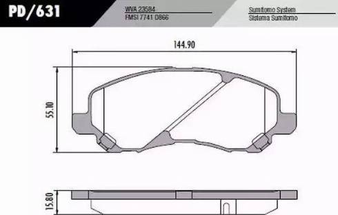 FRAS-LE PD/631 - Brake Pad Set, disc brake autospares.lv