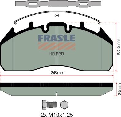 FRAS-LE PD/196-K019-HD - Brake Pad Set, disc brake autospares.lv