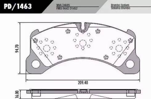 FRAS-LE PD/1463 - Brake Pad Set, disc brake autospares.lv