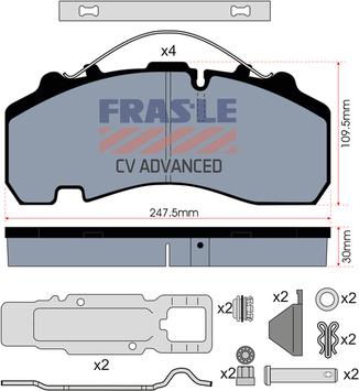 FRAS-LE PD/141-K021-CV - Brake Pad Set, disc brake autospares.lv
