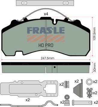 FRAS-LE PD/141-K021-HD - Brake Pad Set, disc brake autospares.lv