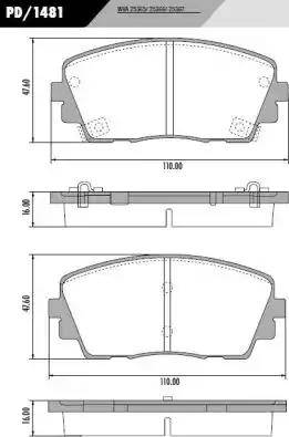 FRAS-LE PD/1481 - Brake Pad Set, disc brake autospares.lv