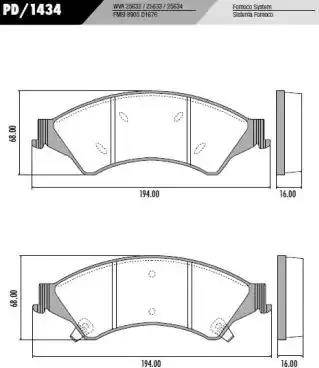 FRAS-LE PD/1434 - Brake Pad Set, disc brake autospares.lv