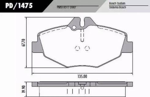 FRAS-LE PD/1475 - Brake Pad Set, disc brake autospares.lv