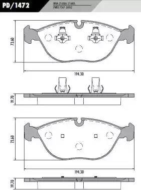 FRAS-LE PD/1472 - Brake Pad Set, disc brake autospares.lv