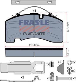 FRAS-LE PD/147-K023-CV - Brake Pad Set, disc brake autospares.lv