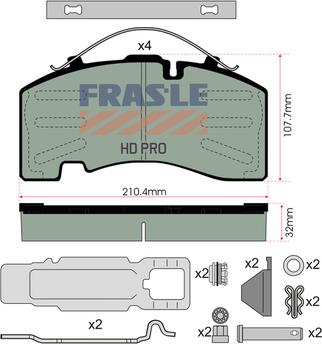 FRAS-LE PD/147-K023-HD - Brake Pad Set, disc brake autospares.lv