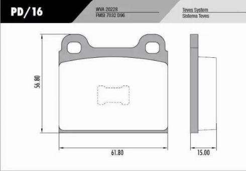 FRAS-LE PD16 - Brake Pad Set, disc brake autospares.lv