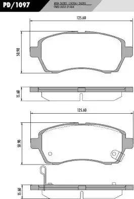 FRAS-LE PD/1097 - Brake Pad Set, disc brake autospares.lv