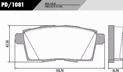 FRAS-LE PD/1081 - Brake Pad Set, disc brake autospares.lv