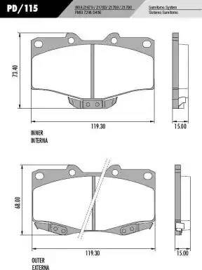 FRAS-LE PD/115 - Brake Pad Set, disc brake autospares.lv