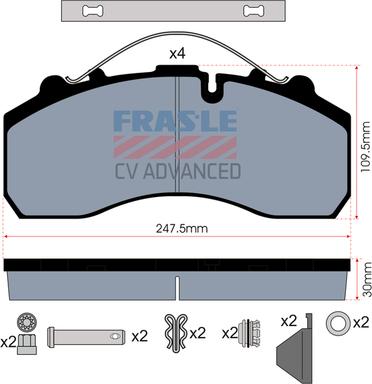 FRAS-LE PD/116-K020-CV - Brake Pad Set, disc brake autospares.lv