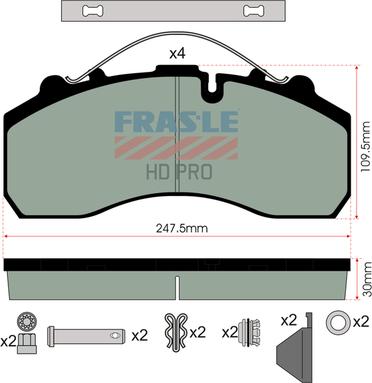 FRAS-LE PD/116-K020-HD - Brake Pad Set, disc brake autospares.lv