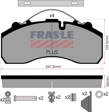 FRAS-LE PD/116-K020-PLUS - Brake Pad Set, disc brake autospares.lv