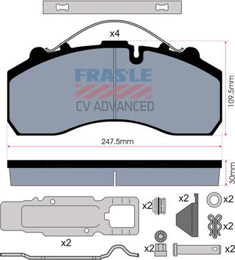 FRAS-LE PD/116-K021-CV - Brake Pad Set, disc brake autospares.lv