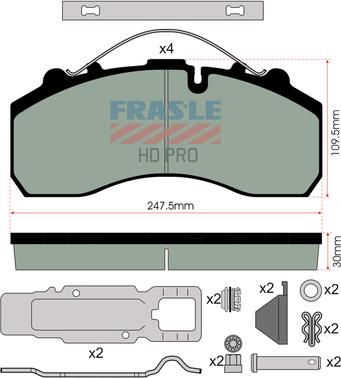 FRAS-LE PD/116-K021-HD - Brake Pad Set, disc brake autospares.lv