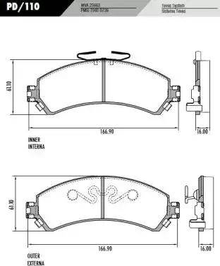 FRAS-LE PD110 - Brake Pad Set, disc brake autospares.lv