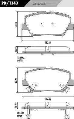 FRAS-LE PD/1343 - Brake Pad Set, disc brake autospares.lv