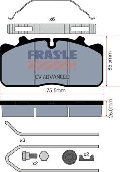 FRAS-LE PD/124-K018-CV - Brake Pad Set, disc brake autospares.lv