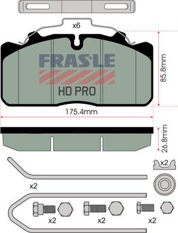 FRAS-LE PD/124-K018-HD - Brake Pad Set, disc brake autospares.lv