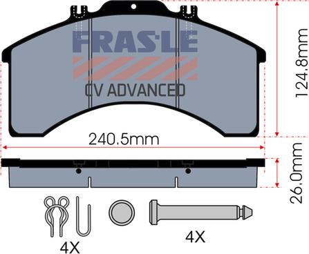 FRAS-LE PD/128-K005-CV - Brake Pad Set, disc brake autospares.lv