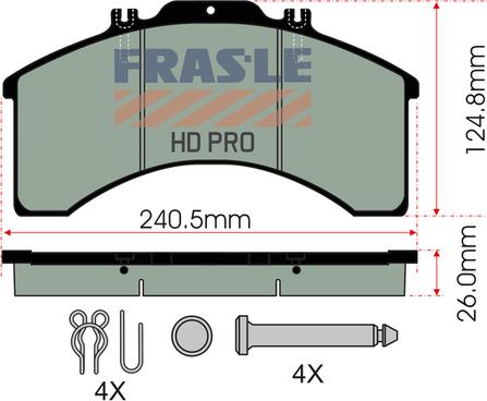 FRAS-LE PD/128-K005-HD - Brake Pad Set, disc brake autospares.lv