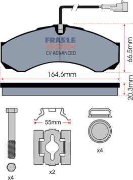 FRAS-LE PD/122-A-K017-CV - Brake Pad Set, disc brake autospares.lv