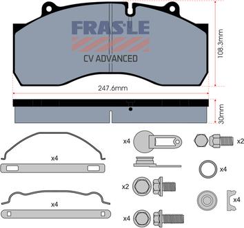 FRAS-LE PD/170-K016-CV - Brake Pad Set, disc brake autospares.lv