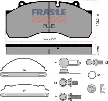FRAS-LE PD/170-K016-PLUS - Brake Pad Set, disc brake autospares.lv
