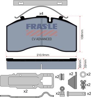 FRAS-LE PD/172-K023-CV - Brake Pad Set, disc brake autospares.lv