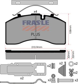 FRAS-LE PD/172-K023-PLUS - Brake Pad Set, disc brake autospares.lv