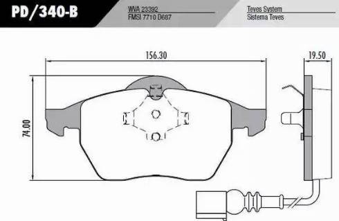 FRAS-LE PD340B - Brake Pad Set, disc brake autospares.lv