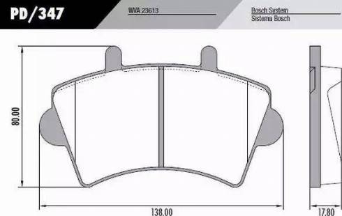 FRAS-LE PD/347 - Brake Pad Set, disc brake autospares.lv