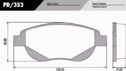 FRAS-LE PD/353 - Brake Pad Set, disc brake autospares.lv