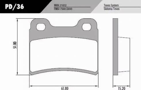 FRAS-LE PD36 - Brake Pad Set, disc brake autospares.lv