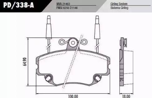 FRAS-LE PD338A - Brake Pad Set, disc brake autospares.lv