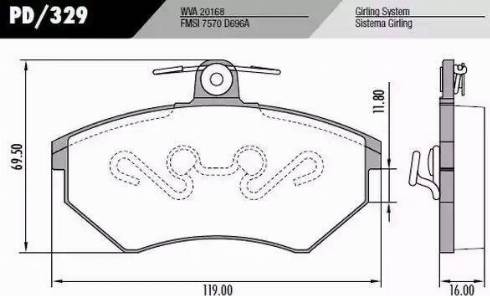 FRAS-LE PD329 - Brake Pad Set, disc brake autospares.lv