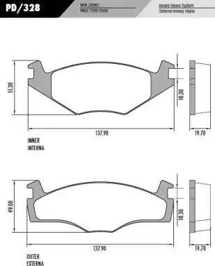 FRAS-LE PD328 - Brake Pad Set, disc brake autospares.lv