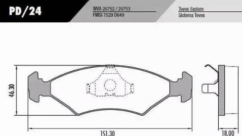 FRAS-LE PD/24 - Brake Pad Set, disc brake autospares.lv