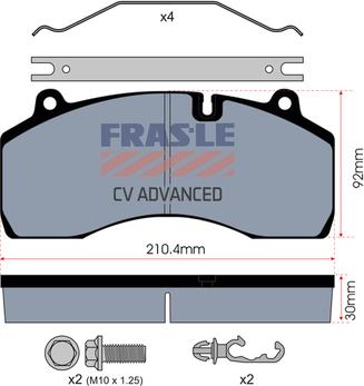 FRAS-LE PD/209-K029-CV - Brake Pad Set, disc brake autospares.lv
