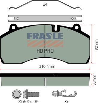 FRAS-LE PD/209-K029-HD - Brake Pad Set, disc brake autospares.lv
