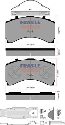 FRAS-LE PD/206-K025-PLUS - Brake Pad Set, disc brake autospares.lv