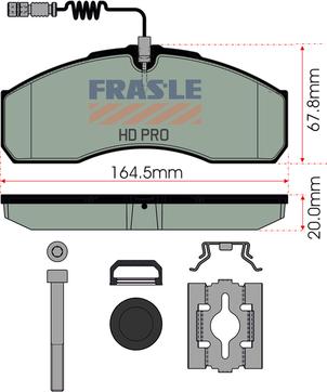 FRAS-LE PD/208-A-K026-HD - Brake Pad Set, disc brake autospares.lv