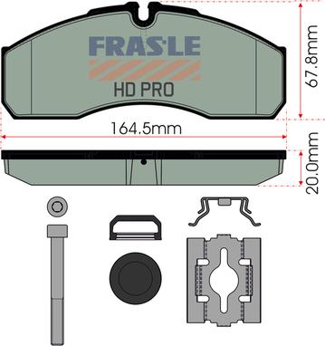 FRAS-LE PD/208-K026-HD - Brake Pad Set, disc brake autospares.lv