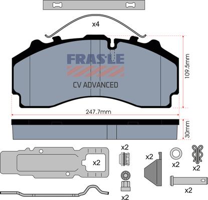 FRAS-LE PD/224-K021-CV - Brake Pad Set, disc brake autospares.lv