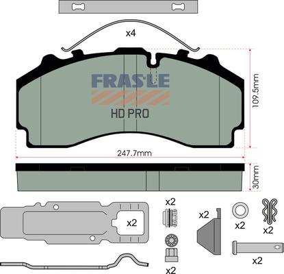 FRAS-LE PD/224-K021-HD - Brake Pad Set, disc brake autospares.lv