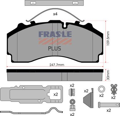 FRAS-LE PD/224-K021-PLUS - Brake Pad Set, disc brake autospares.lv